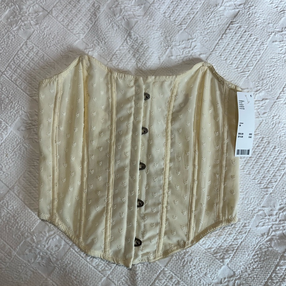 Urban Outfitters cream corset bustier top